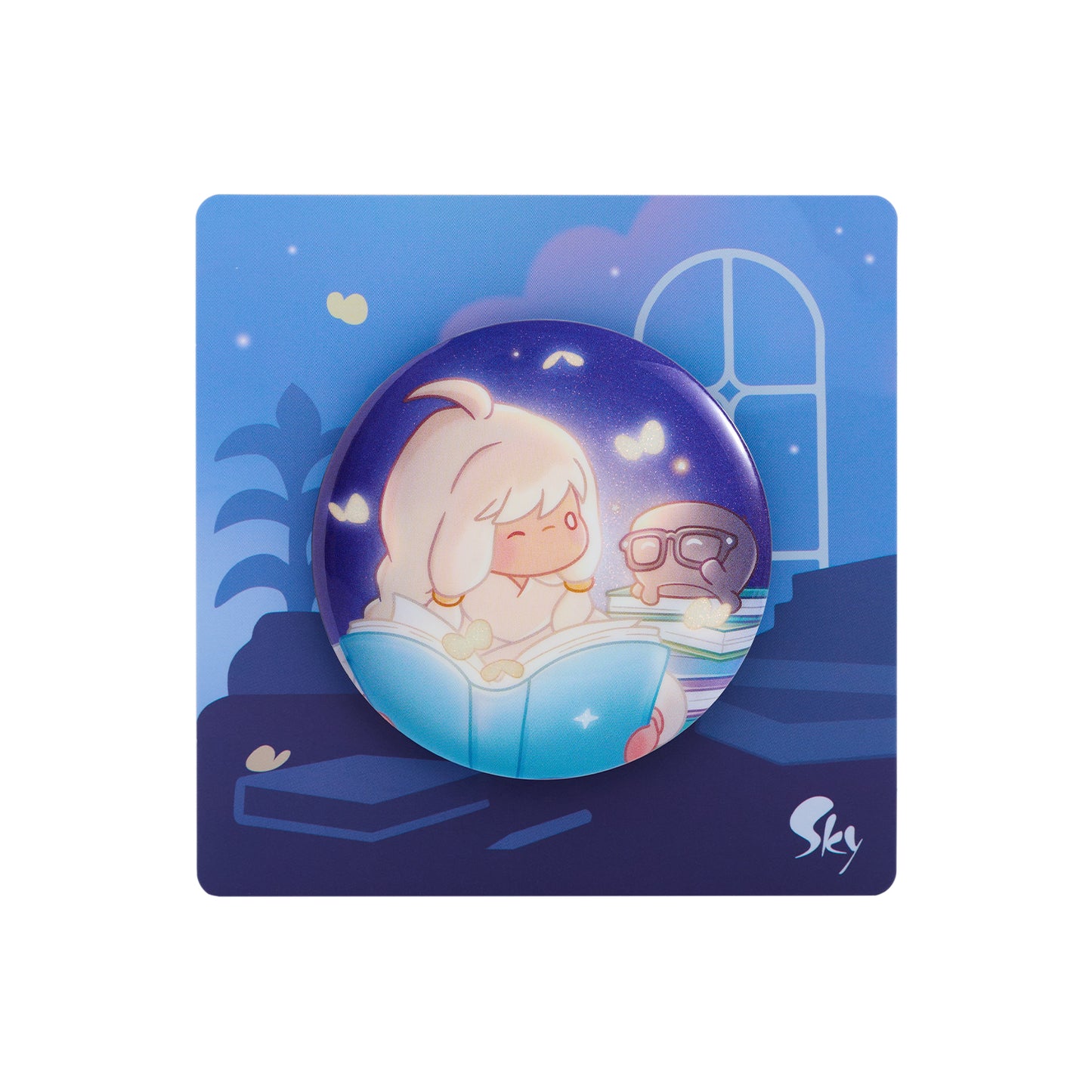 Sky Button Pin - Timid Bookworm