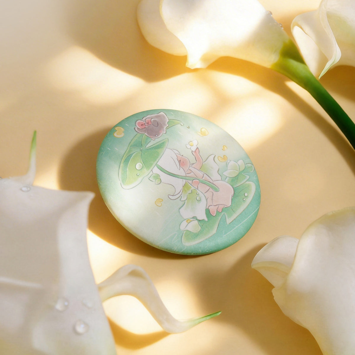 Sky Button Pin - Arum Lily