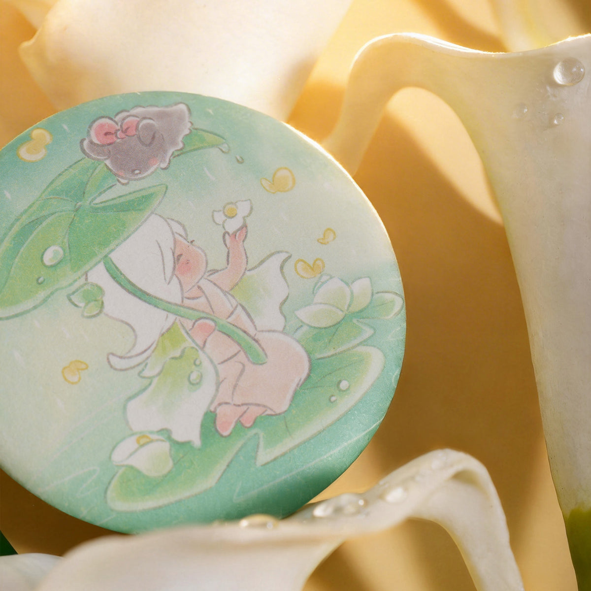 Sky Button Pin - Arum Lily