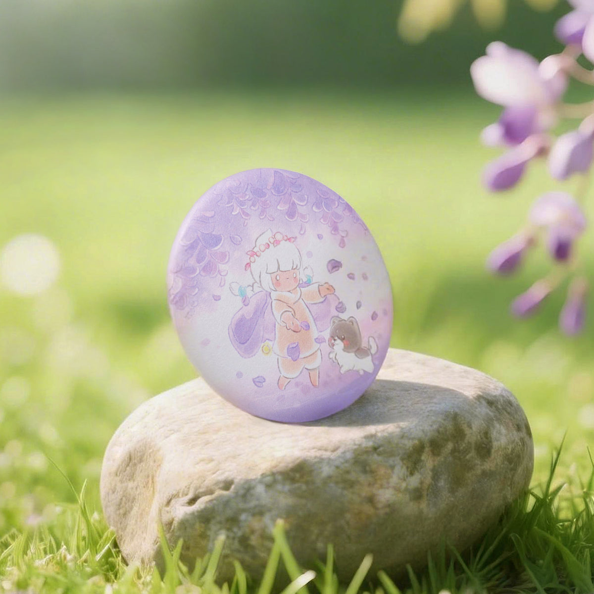 Sky Button Pin - Wisteria