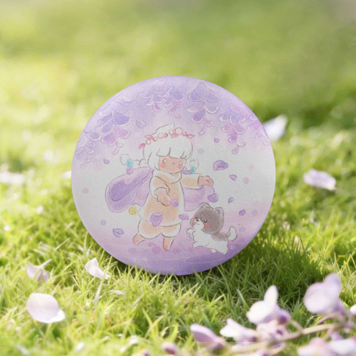 Sky Button Pin - Wisteria