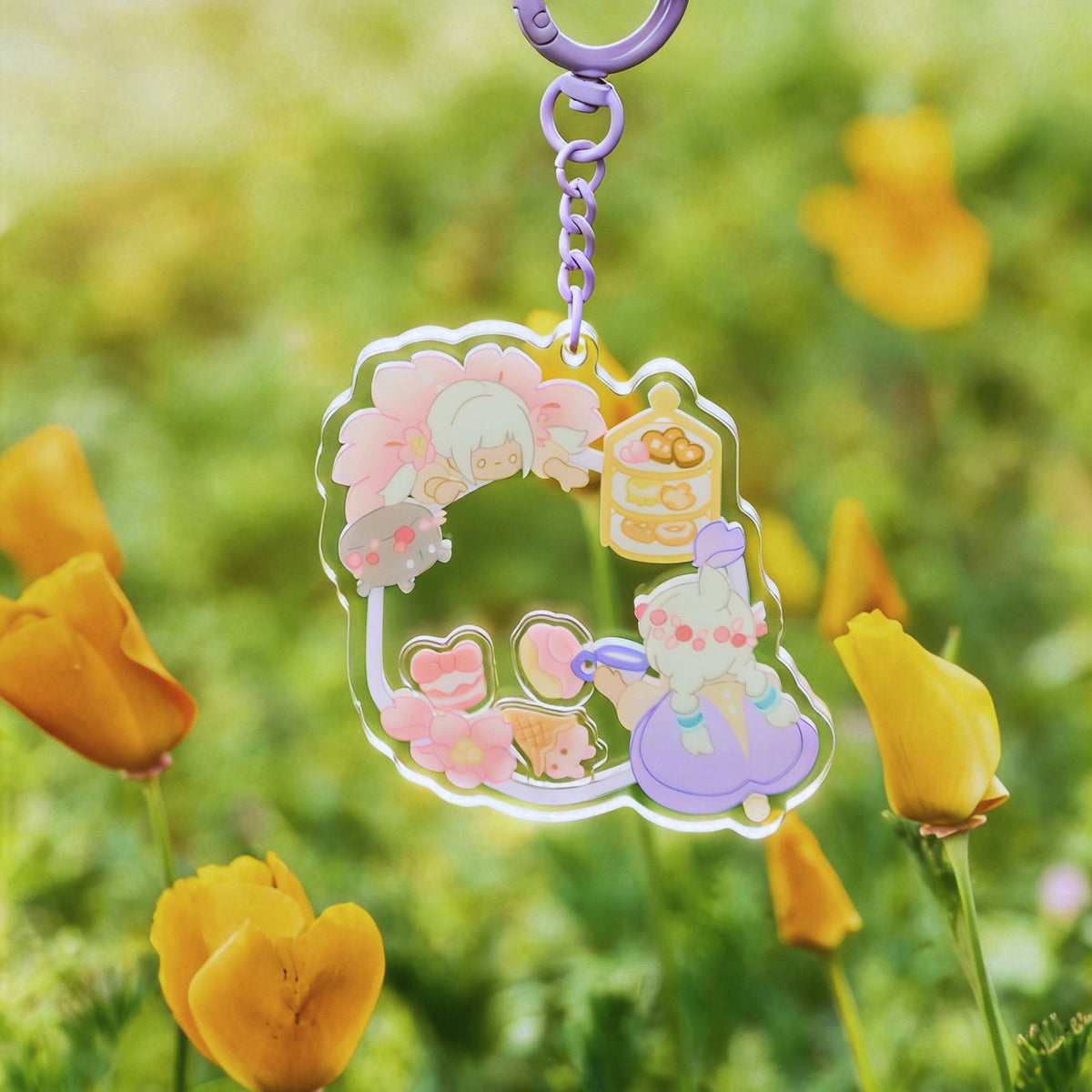 Sky Shaker Keychain Charm - Tea & Sweets