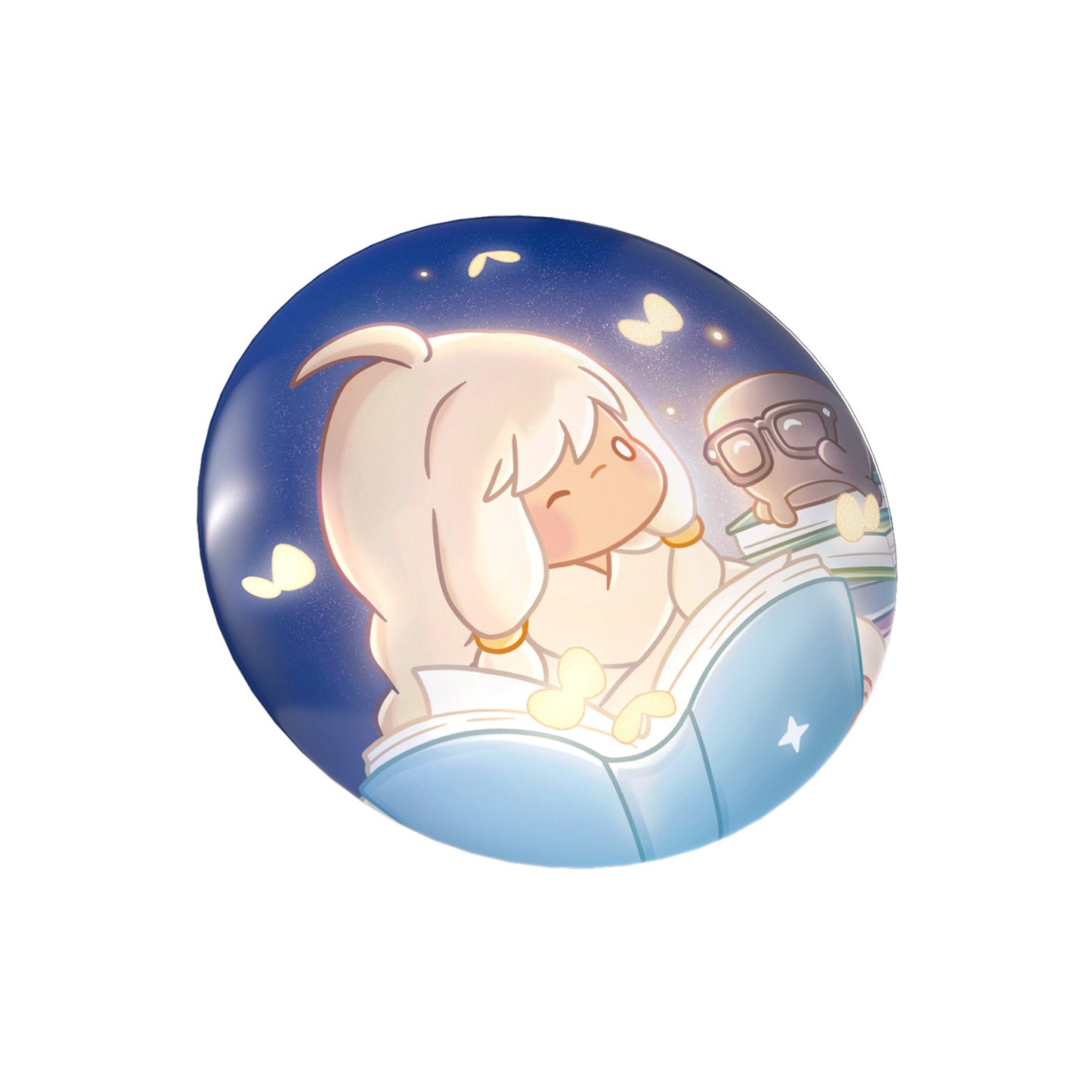 Sky Button Pin - Timid Bookworm