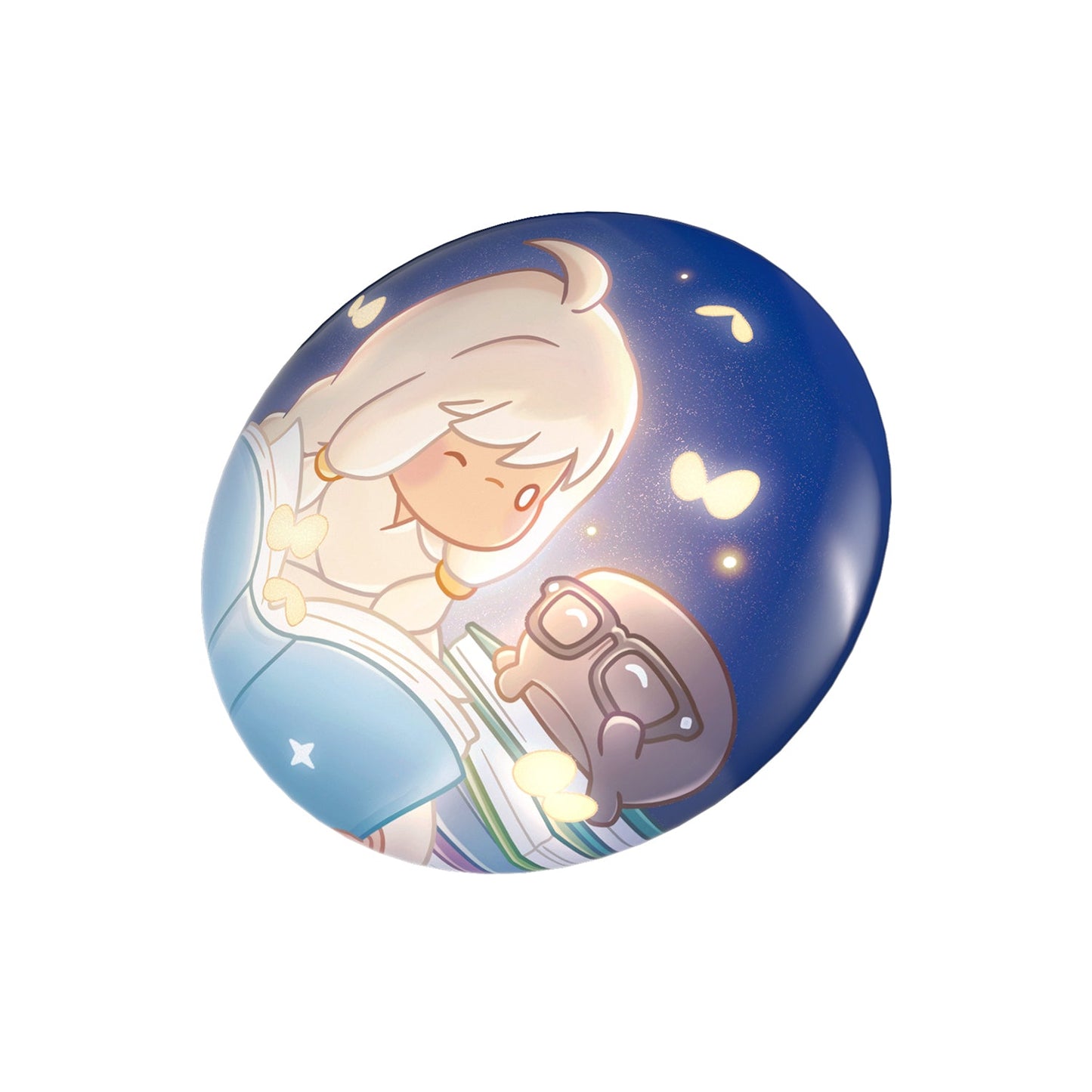 Sky Button Pin - Timid Bookworm