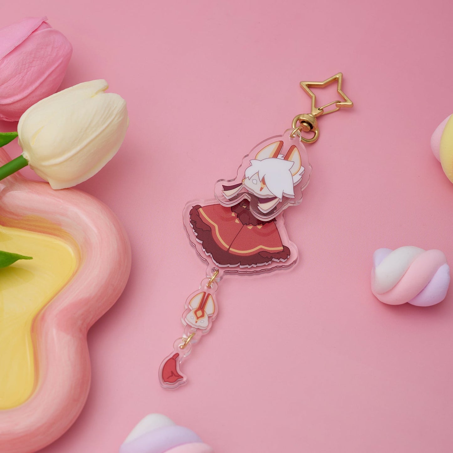 Sky Acrylic Wobbly Keychain - Days of Fortune Rabbit Mask