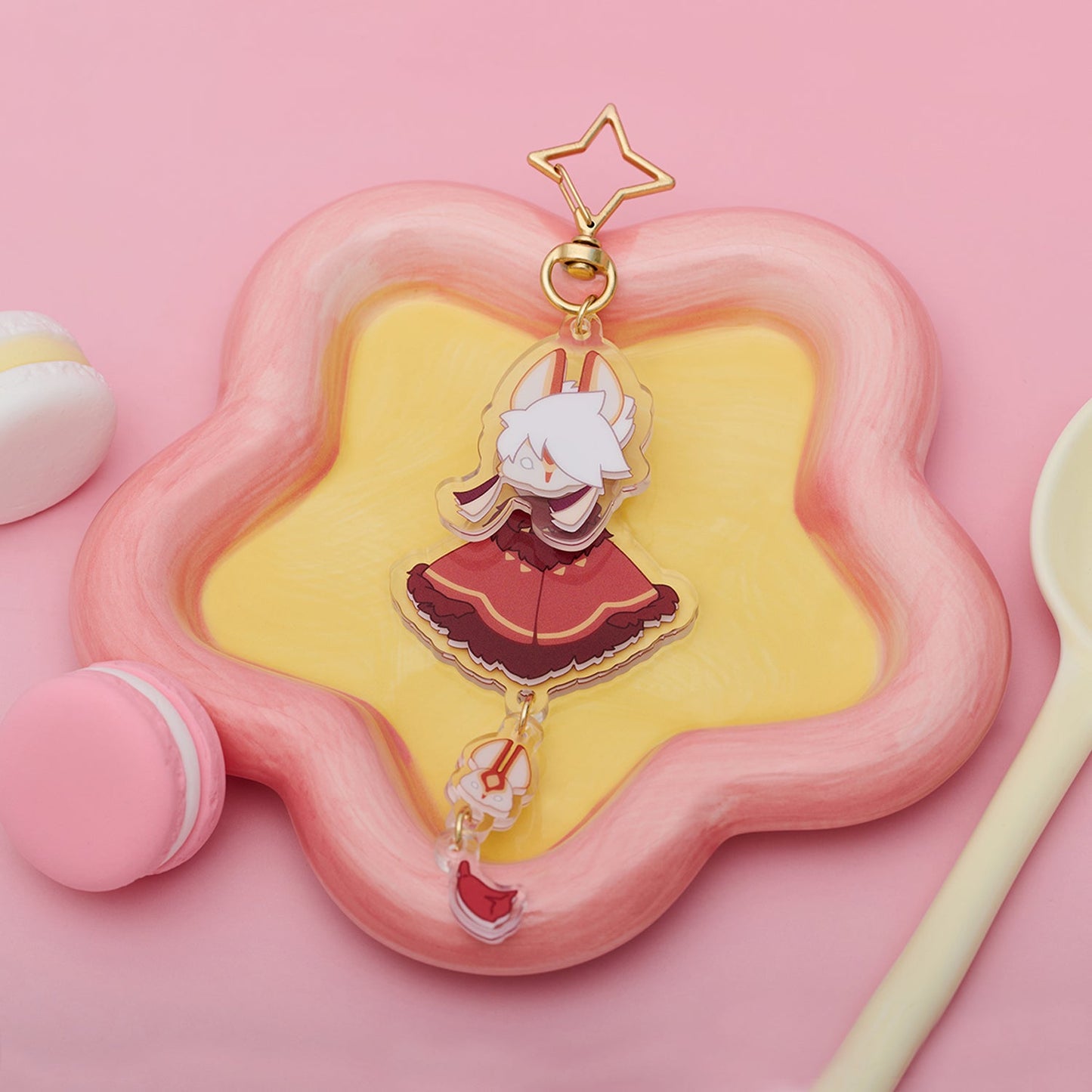 Sky Acrylic Wobbly Keychain - Days of Fortune Rabbit Mask