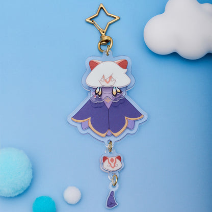 Sky Acrylic Wobbly Keychain - Weasel Mask