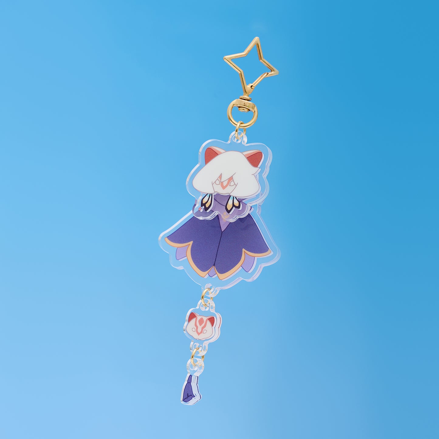 Sky Acrylic Wobbly Keychain - Weasel Mask