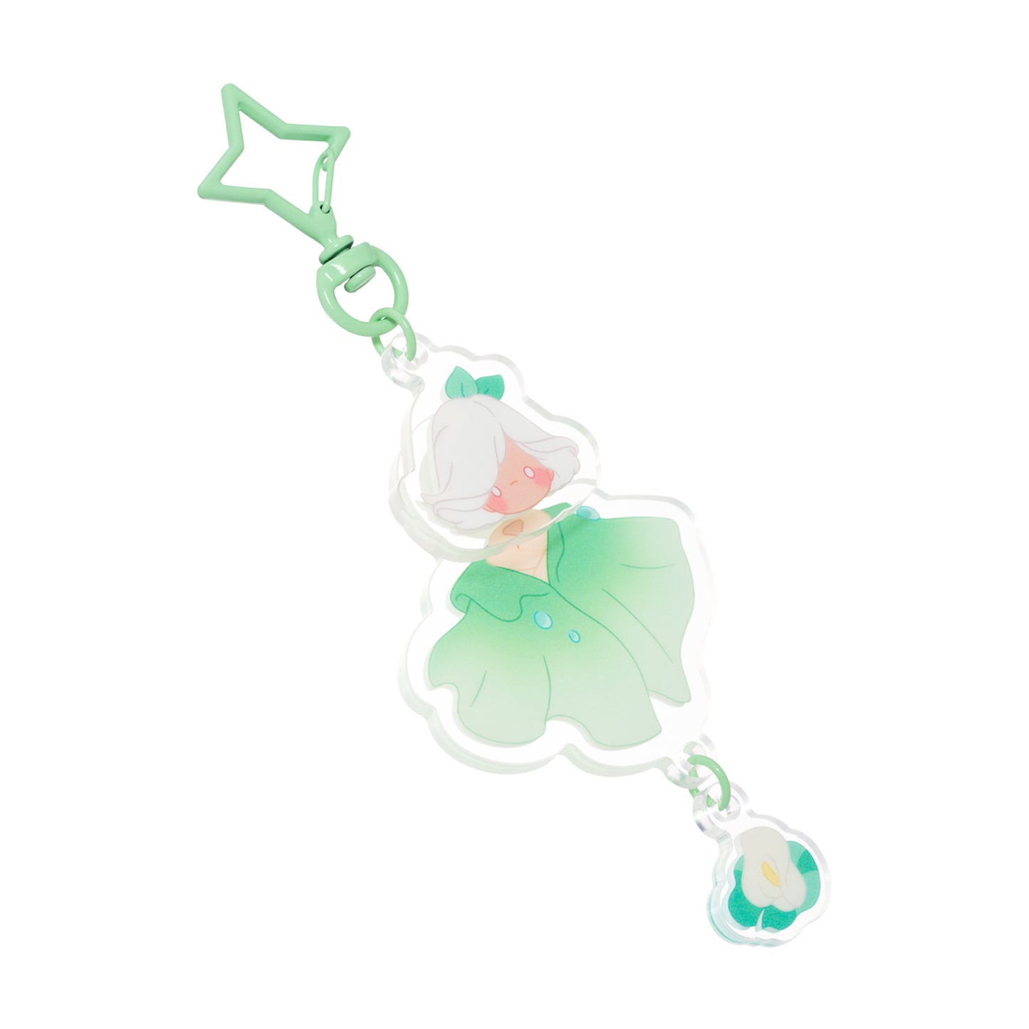 Sky Acrylic Wobbly Keychain - Arum Lily