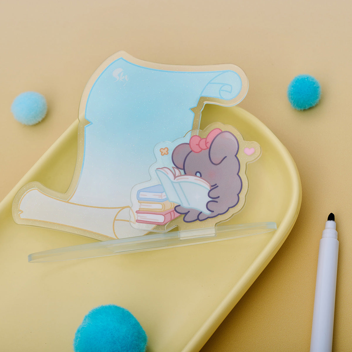 Sky Acrylic Writing Board Stand - Message Scroll