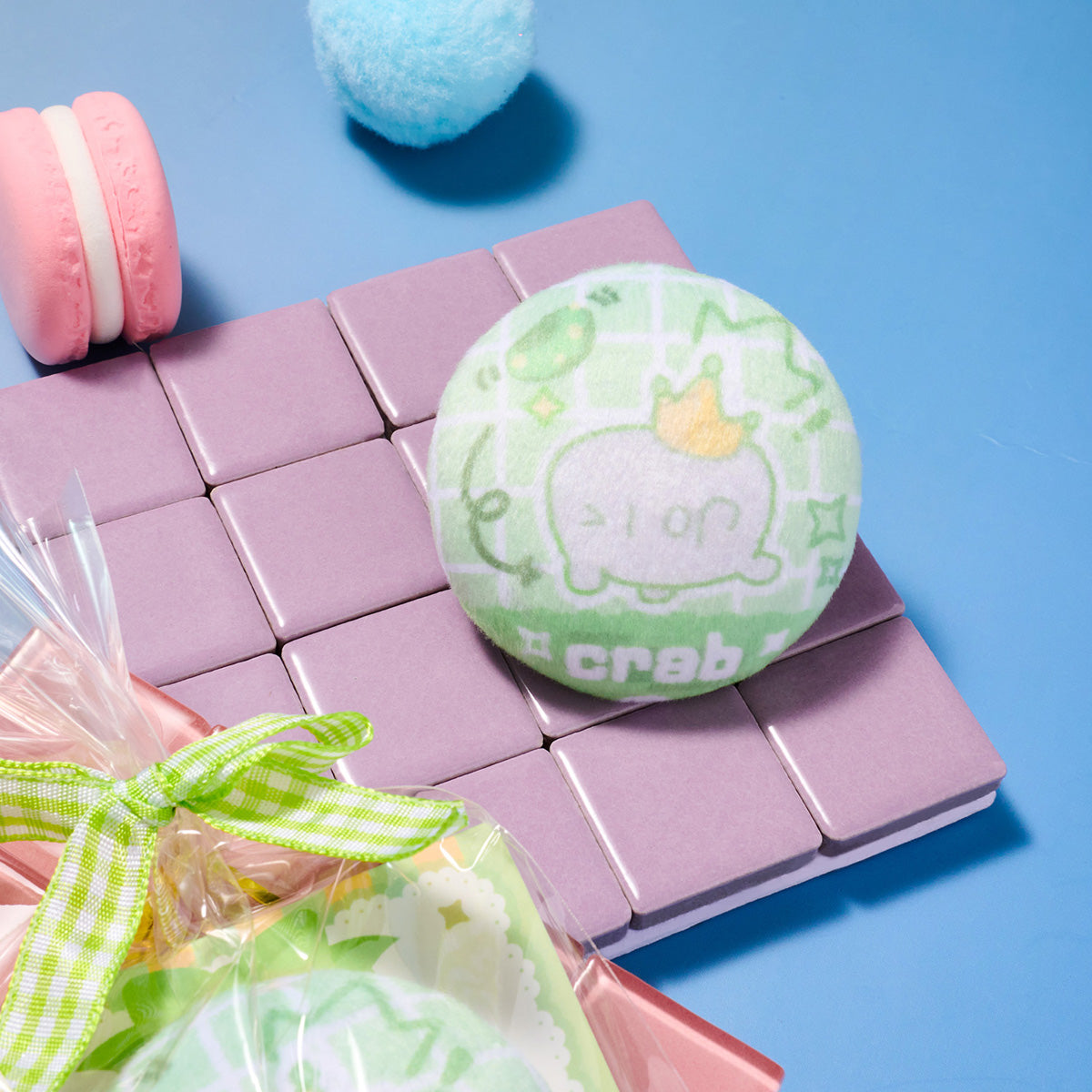 Sky Flocked Button Pin