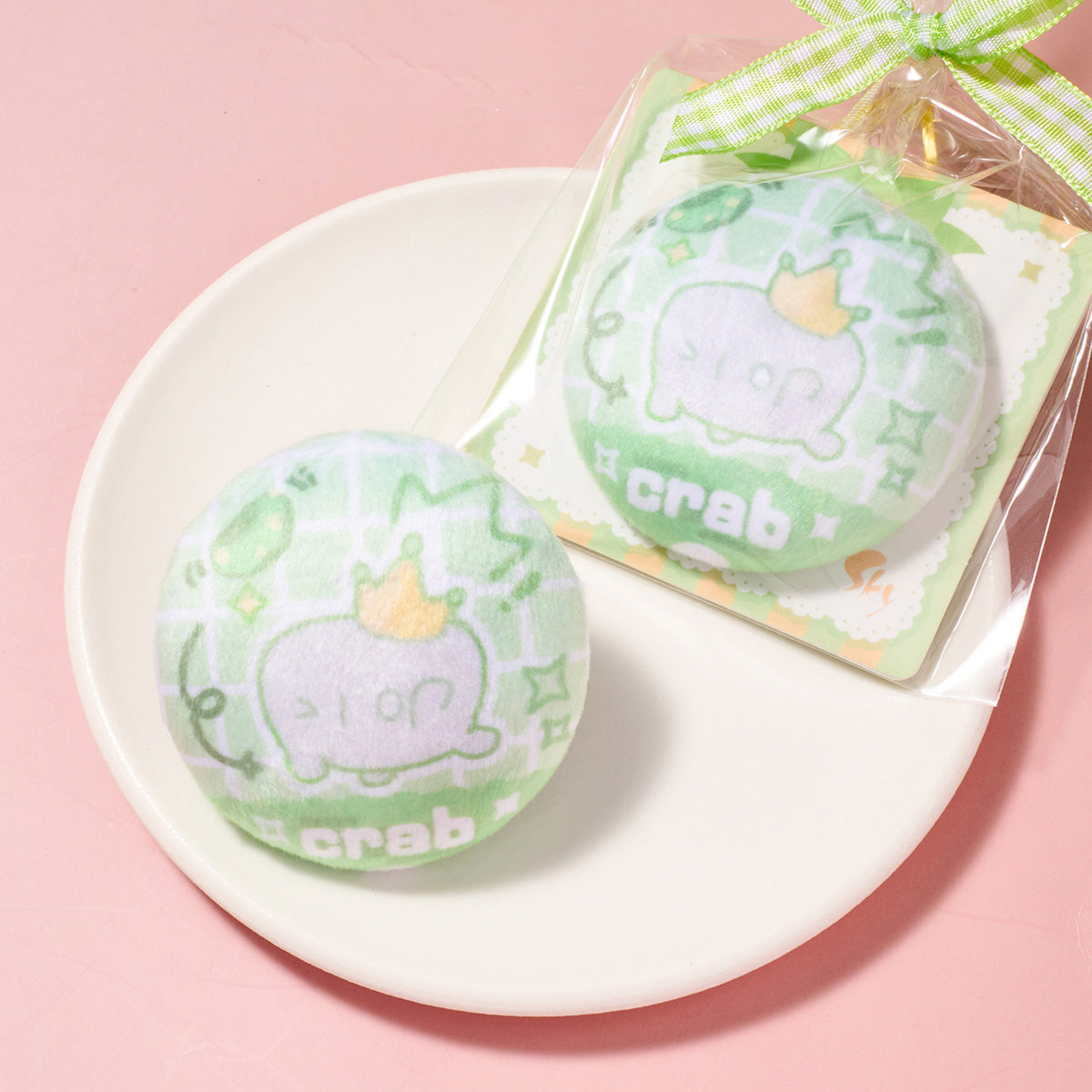 Sky Flocked Button Pin