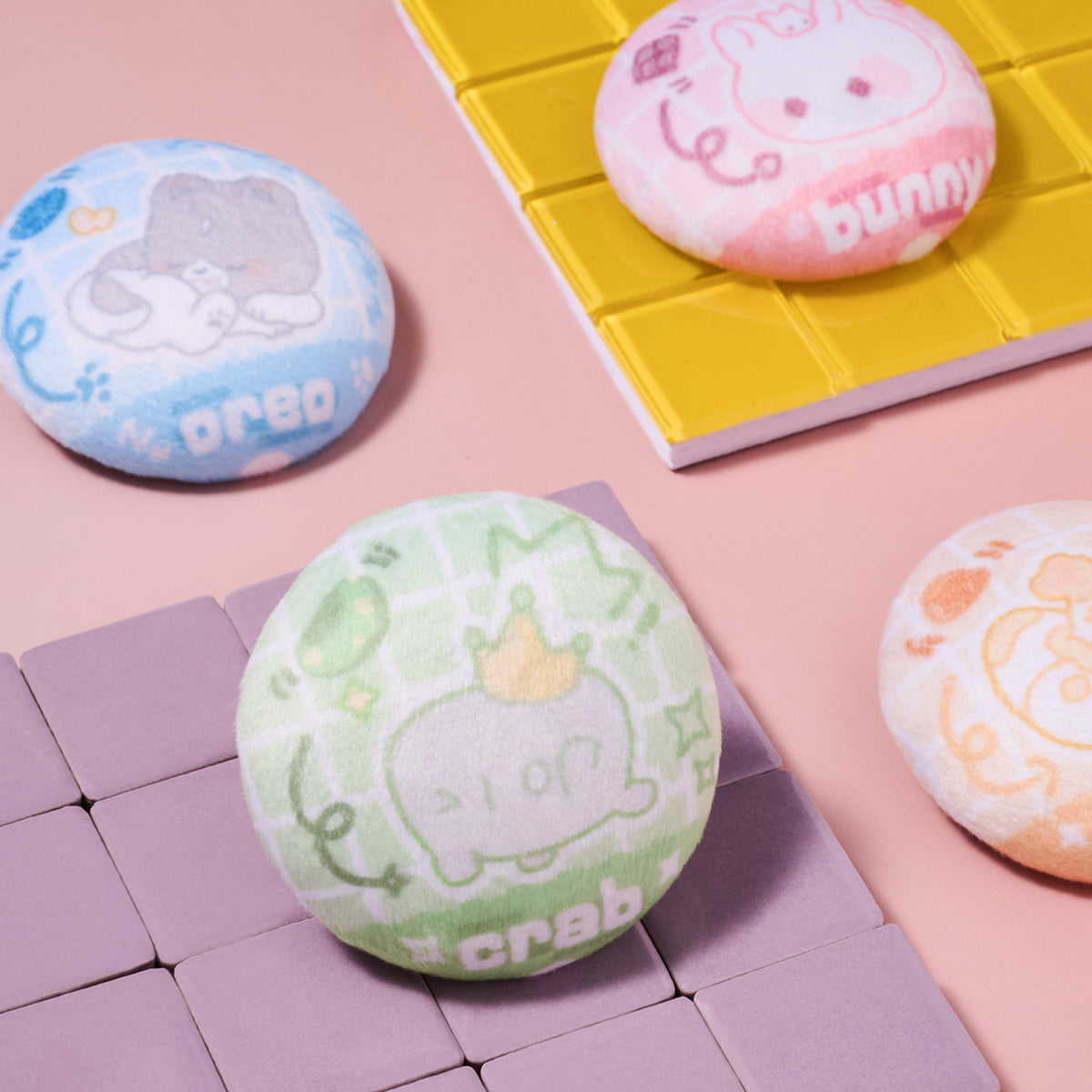 Sky Flocked Button Pin