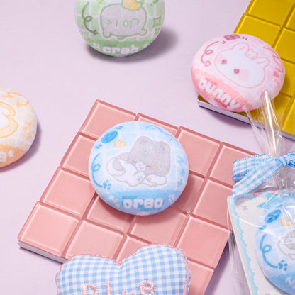 Sky Flocked Button Pin