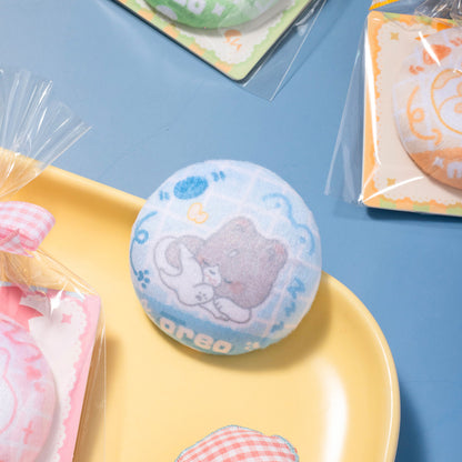 Sky Flocked Button Pin