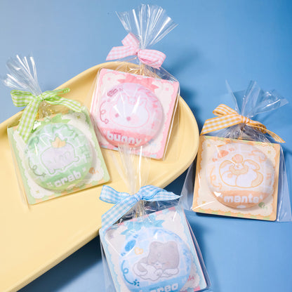 Sky Flocked Button Pin